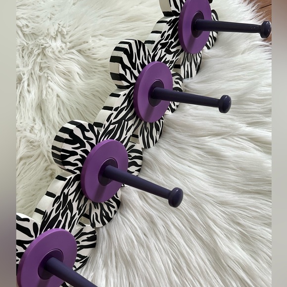 Vintage Bombay Kids Purple Pegged Zebra Clothes/Jewelry Rack - Picture 6 of 12